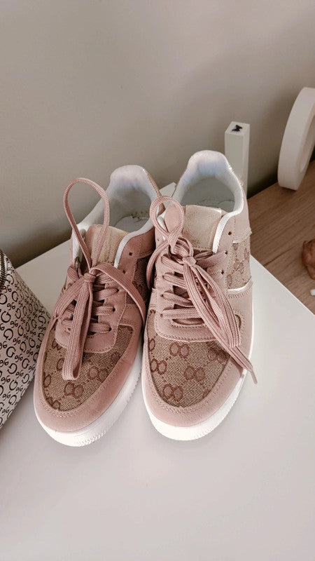 Camel Suedette Platform Trainers