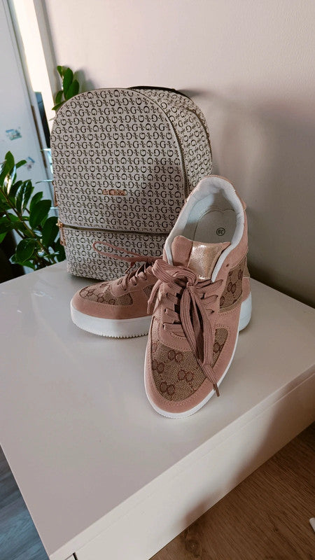 Camel Suedette Platform Trainers