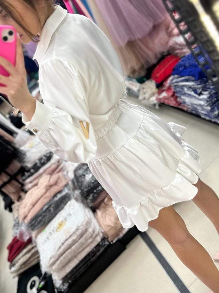 A Line Short Shirt Dress with Belt One Size 8-12 UK