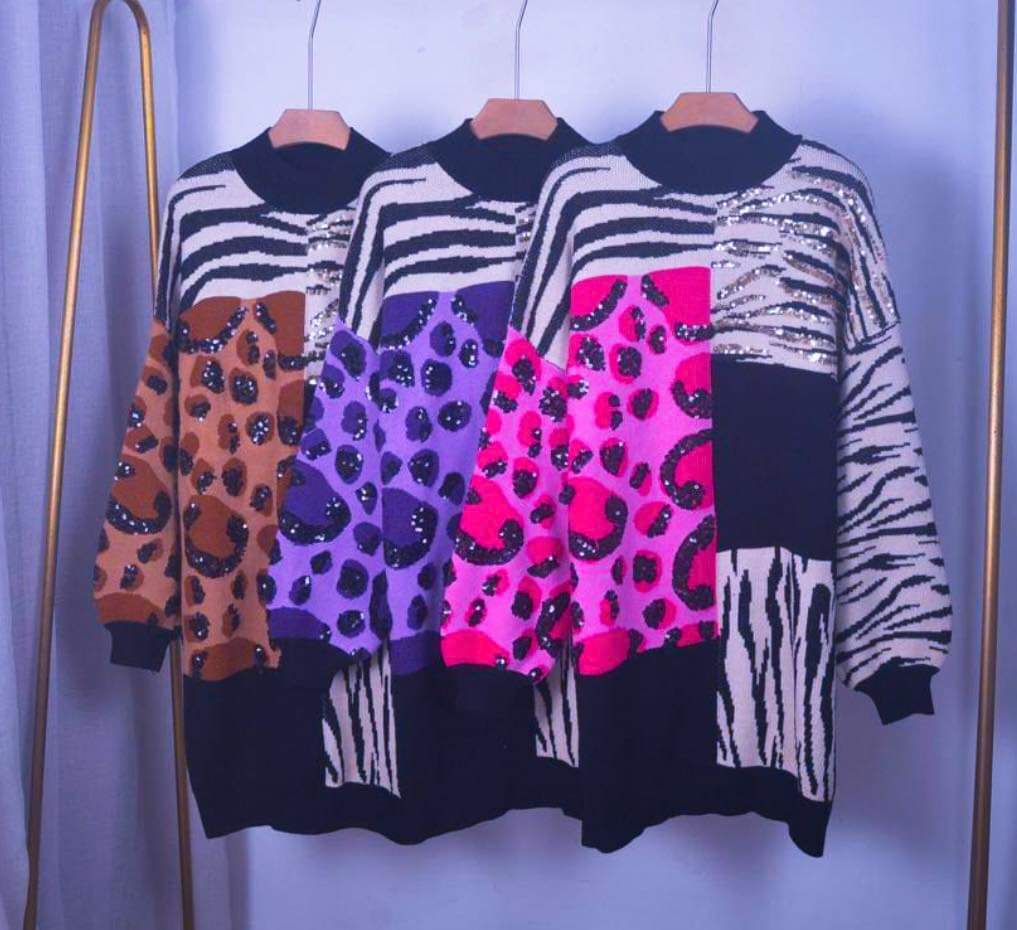 Leopard print outlet long jumper