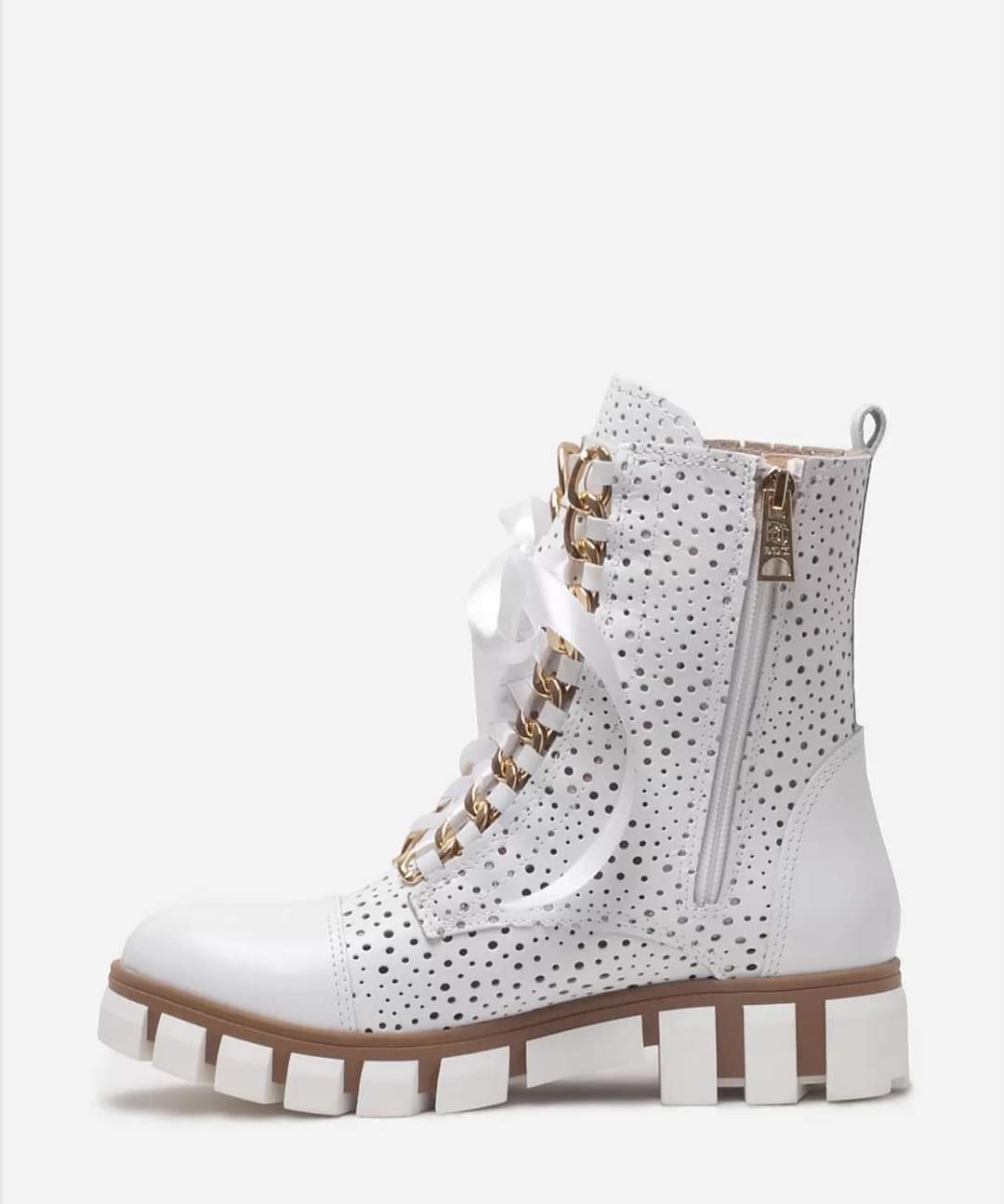 White Leather Mid Calf BOOCI Chelsea Boots