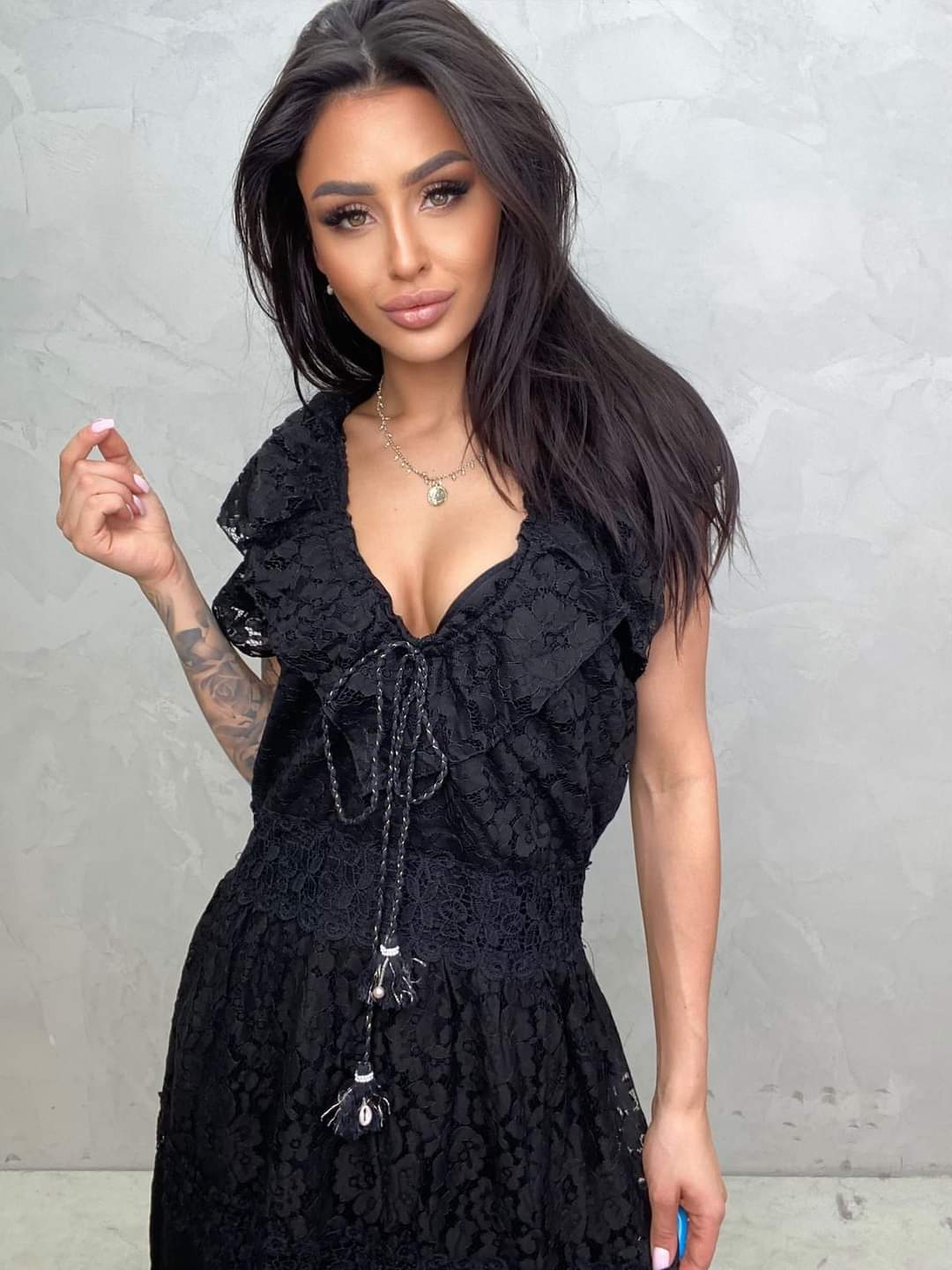 Black Maxi Lace Boho Sleeveless Dress