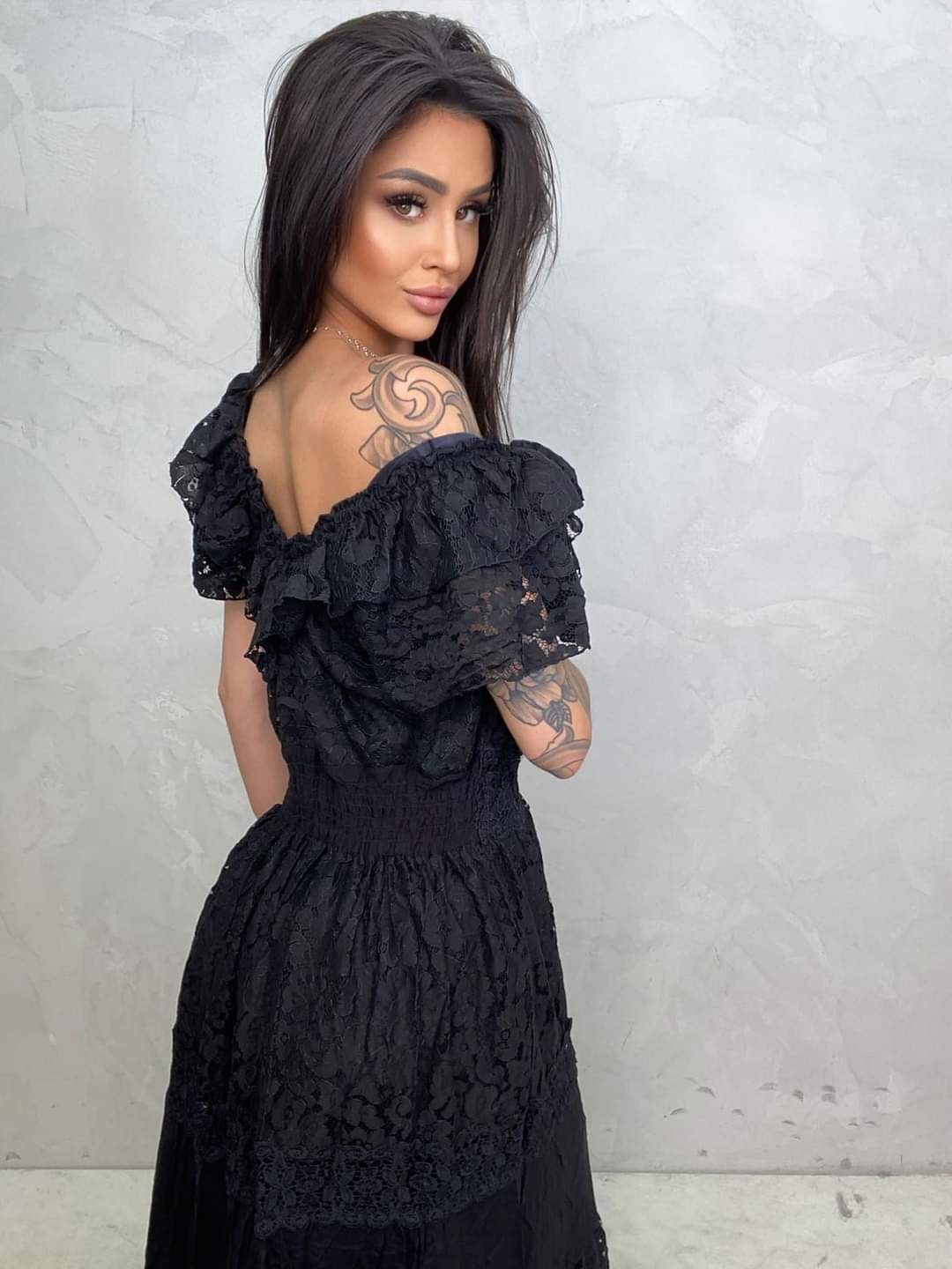 Black Maxi Lace Boho Sleeveless Dress