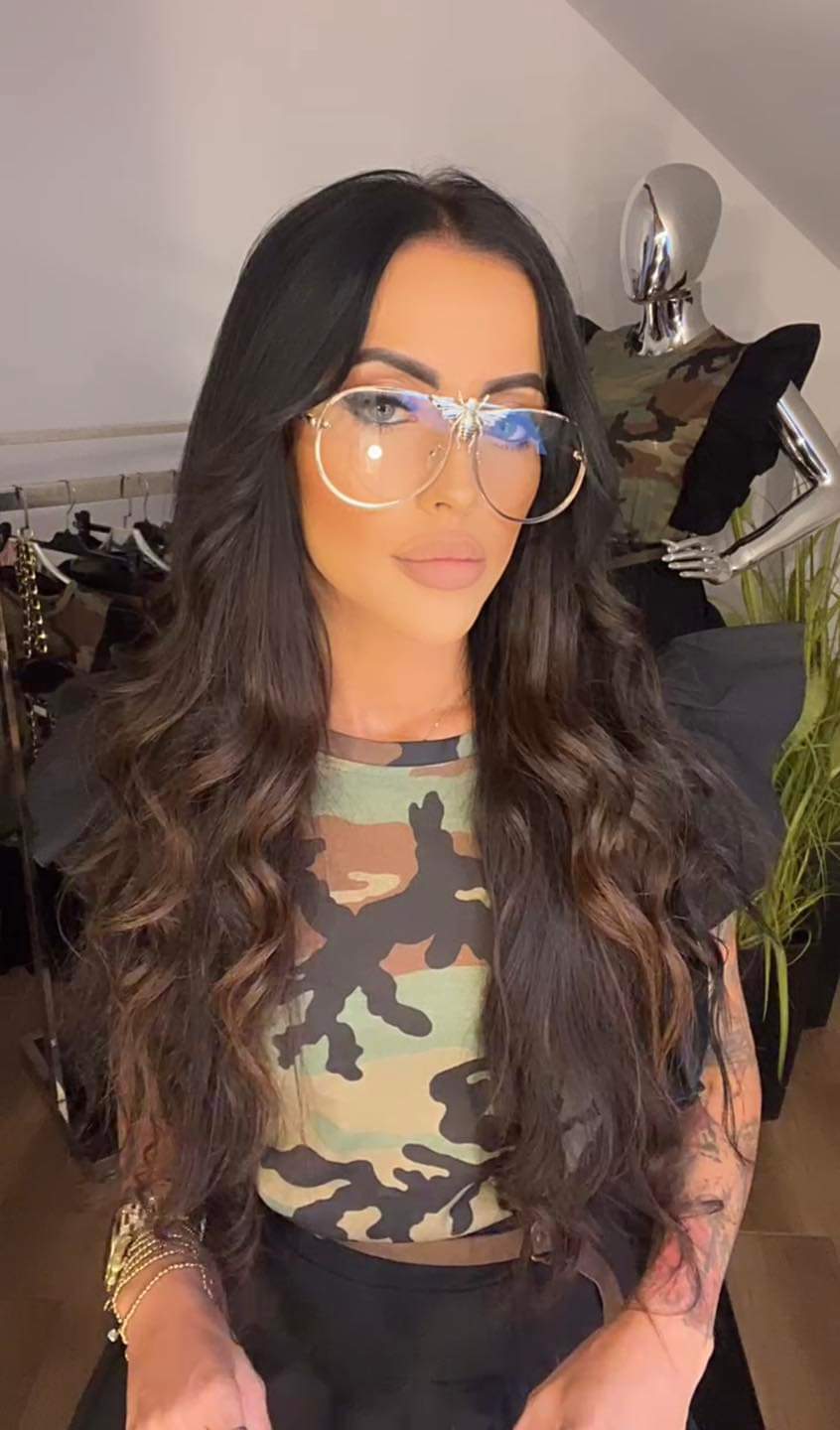 Camo Print Black Frill Sleeve T-shirt Top