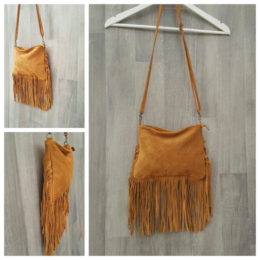 Tassel suede small handbag