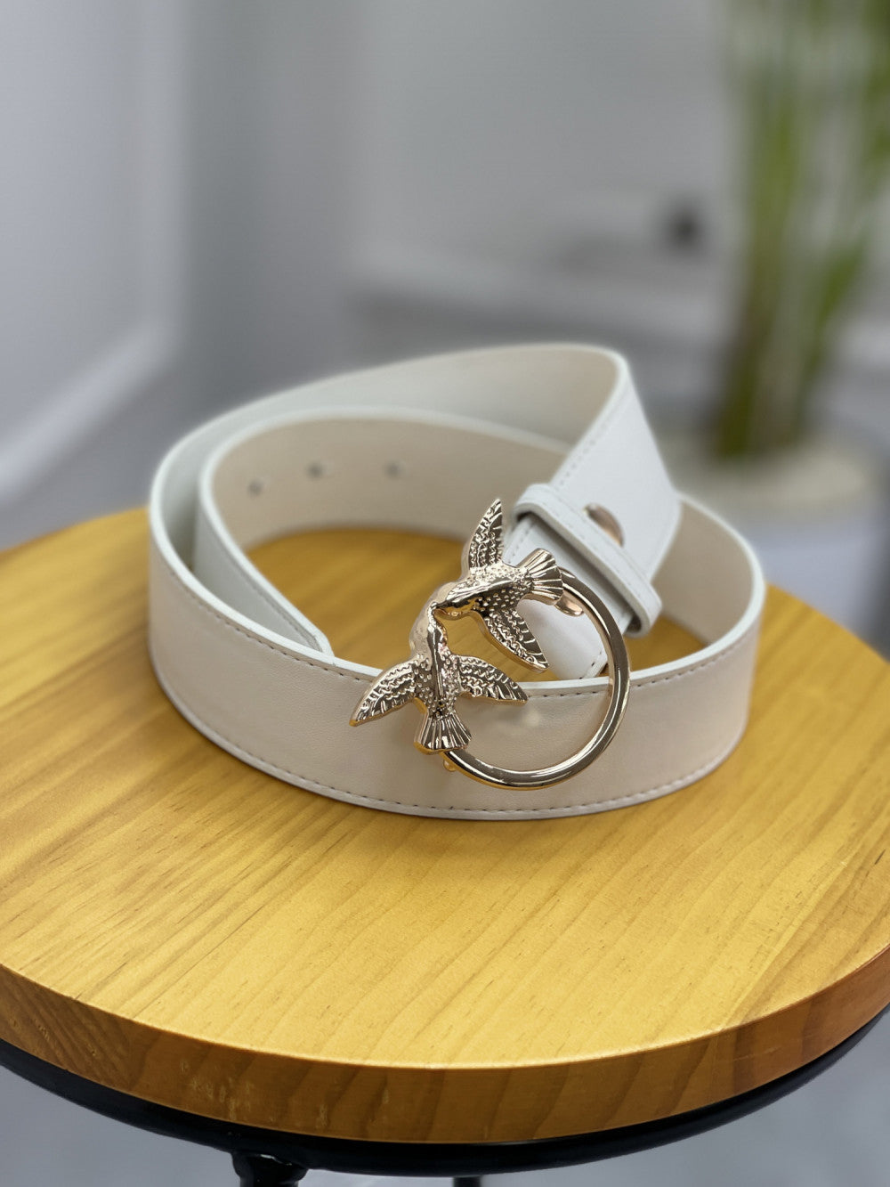 Bird Design Faux Leather Belt