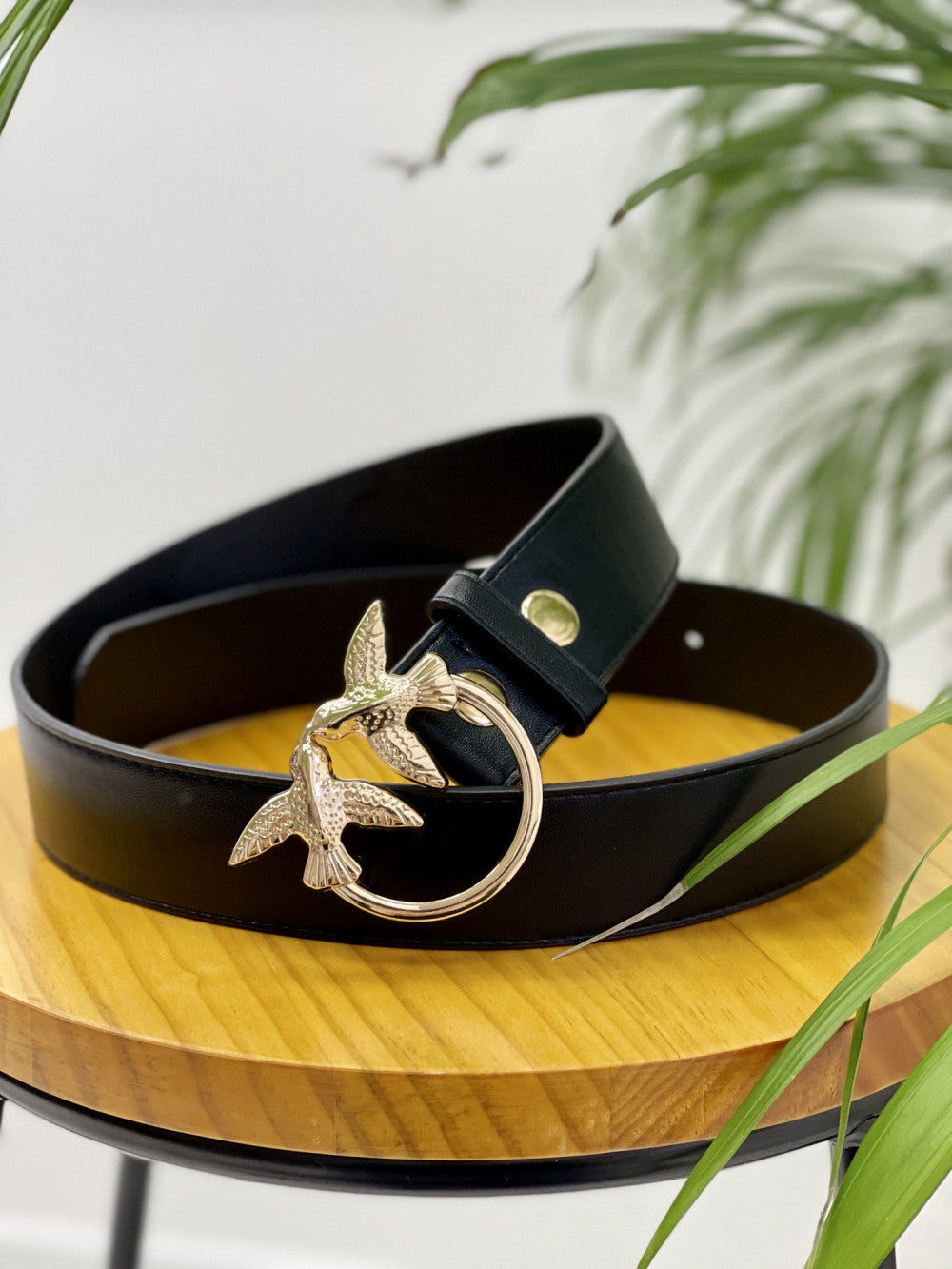 Bird Design Faux Leather Belt