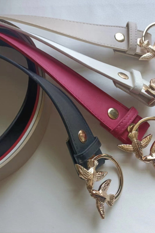 Bird Design Faux Leather Belt