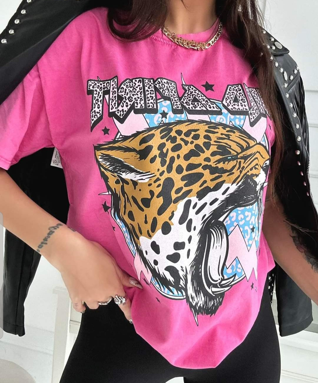 Animal Print Cotton T-Shirt