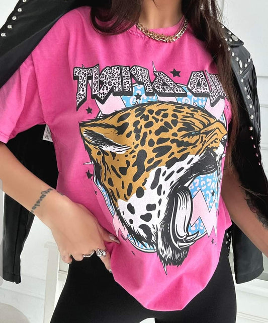 Animal Print Cotton T-Shirt