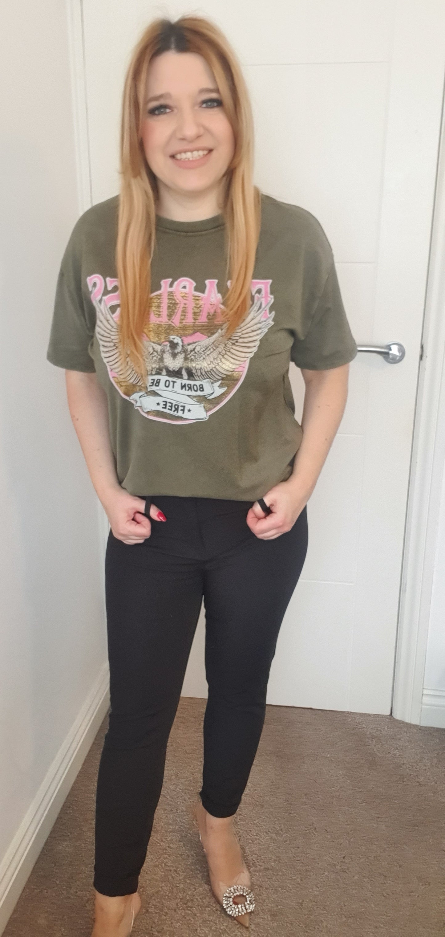 Fearless Eagle Print Cotton T-Shirt