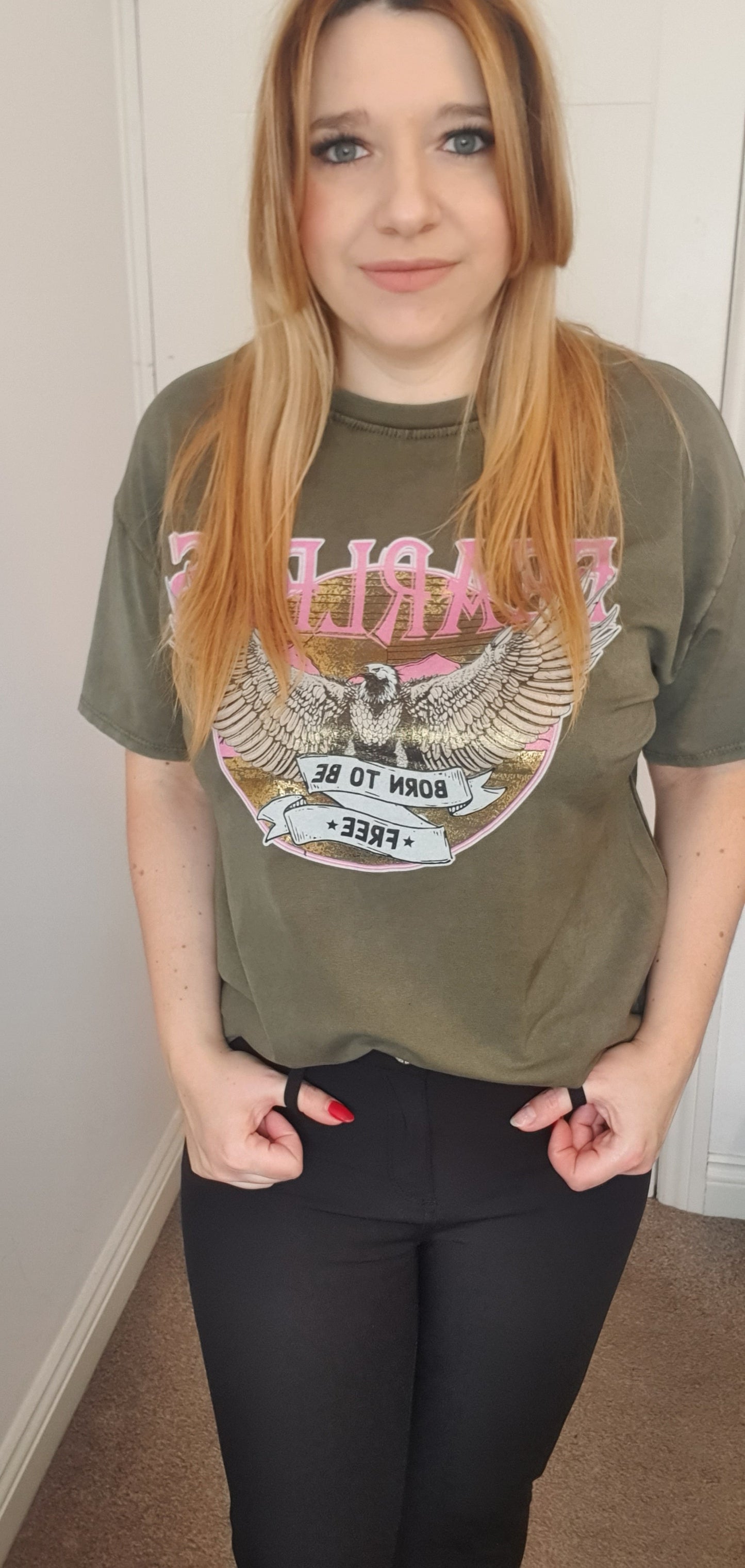 Fearless Eagle Print Cotton T-Shirt