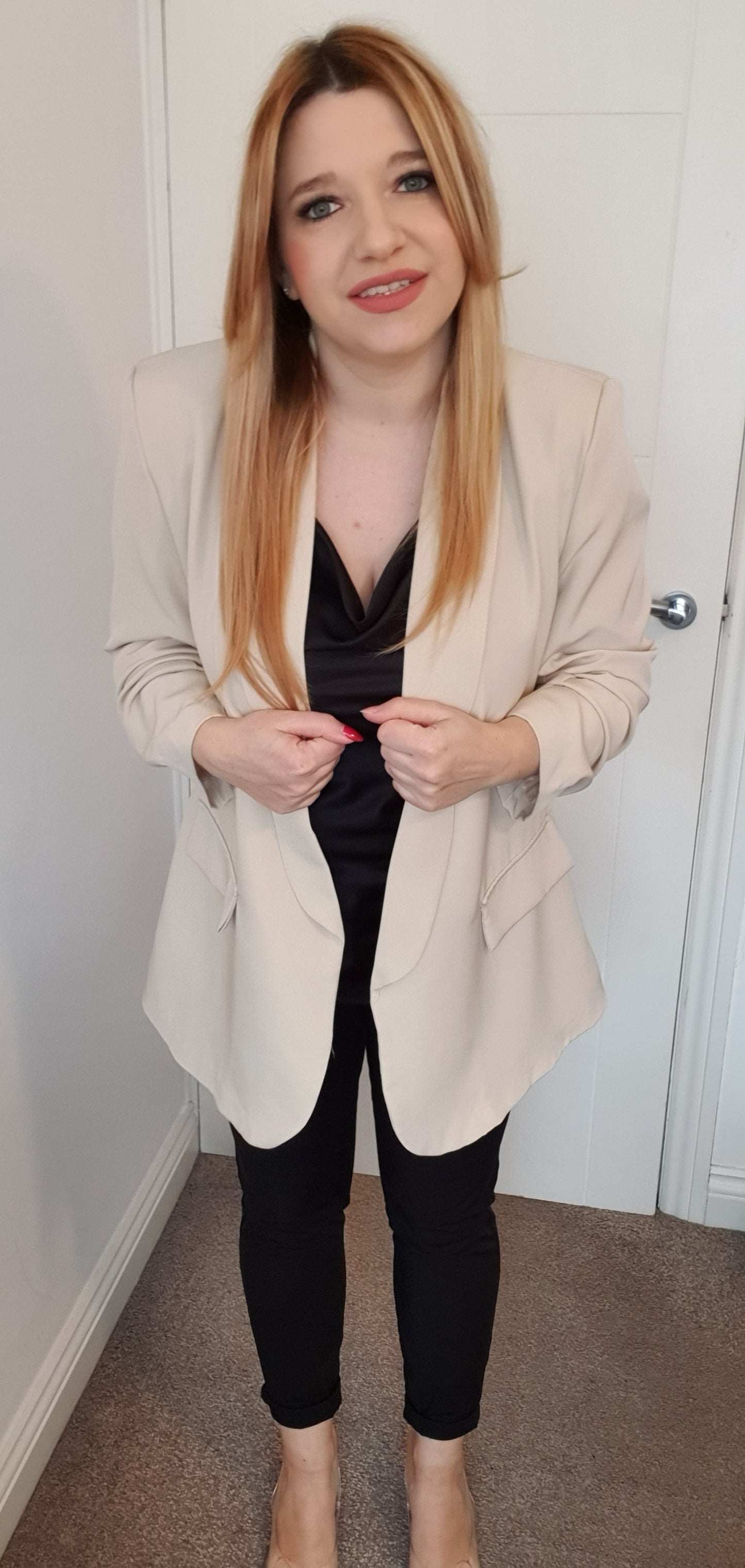 Ruched Sleeve Blazer One Size