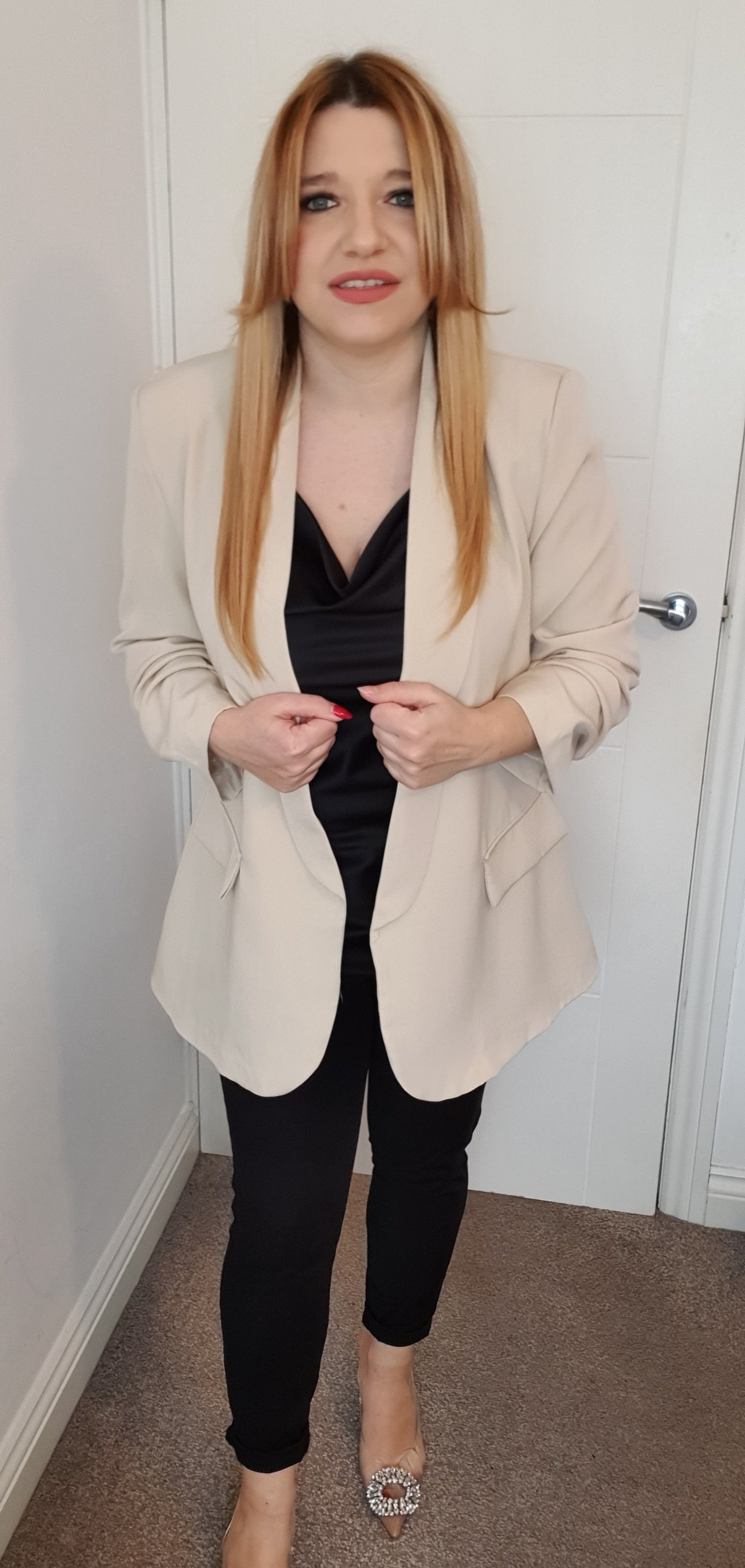 Ruched Sleeve Blazer One Size