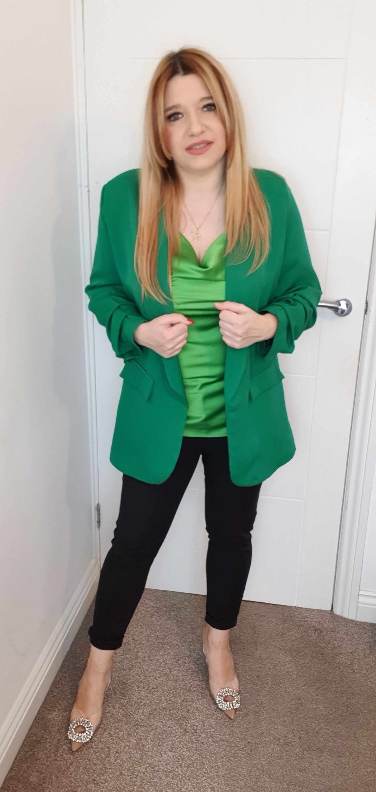 Ruched Sleeve Blazer One Size