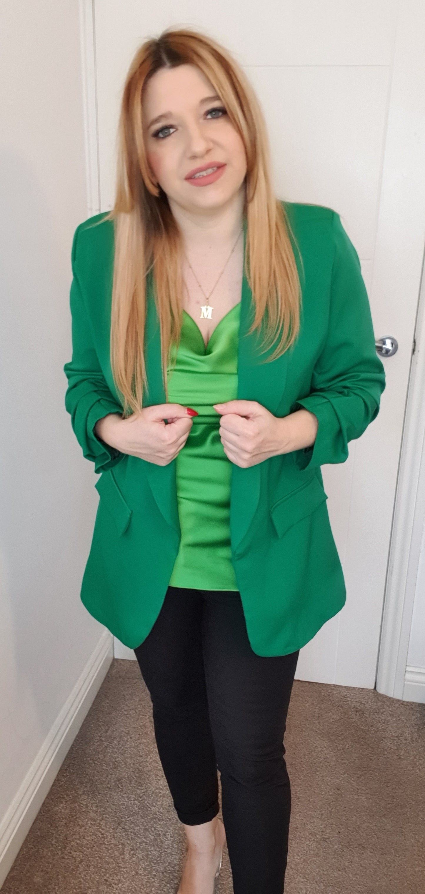 Ruched Sleeve Blazer One Size
