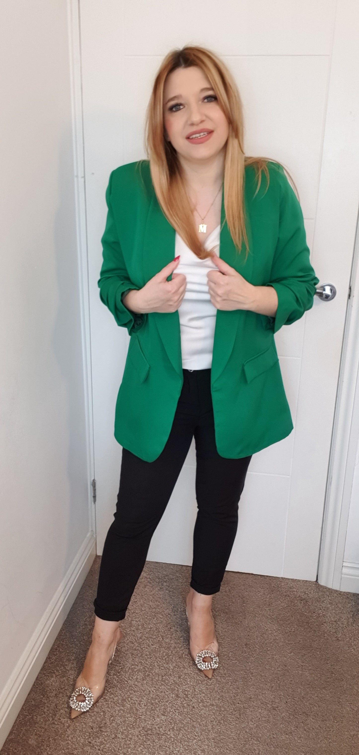 Ruched Sleeve Blazer One Size