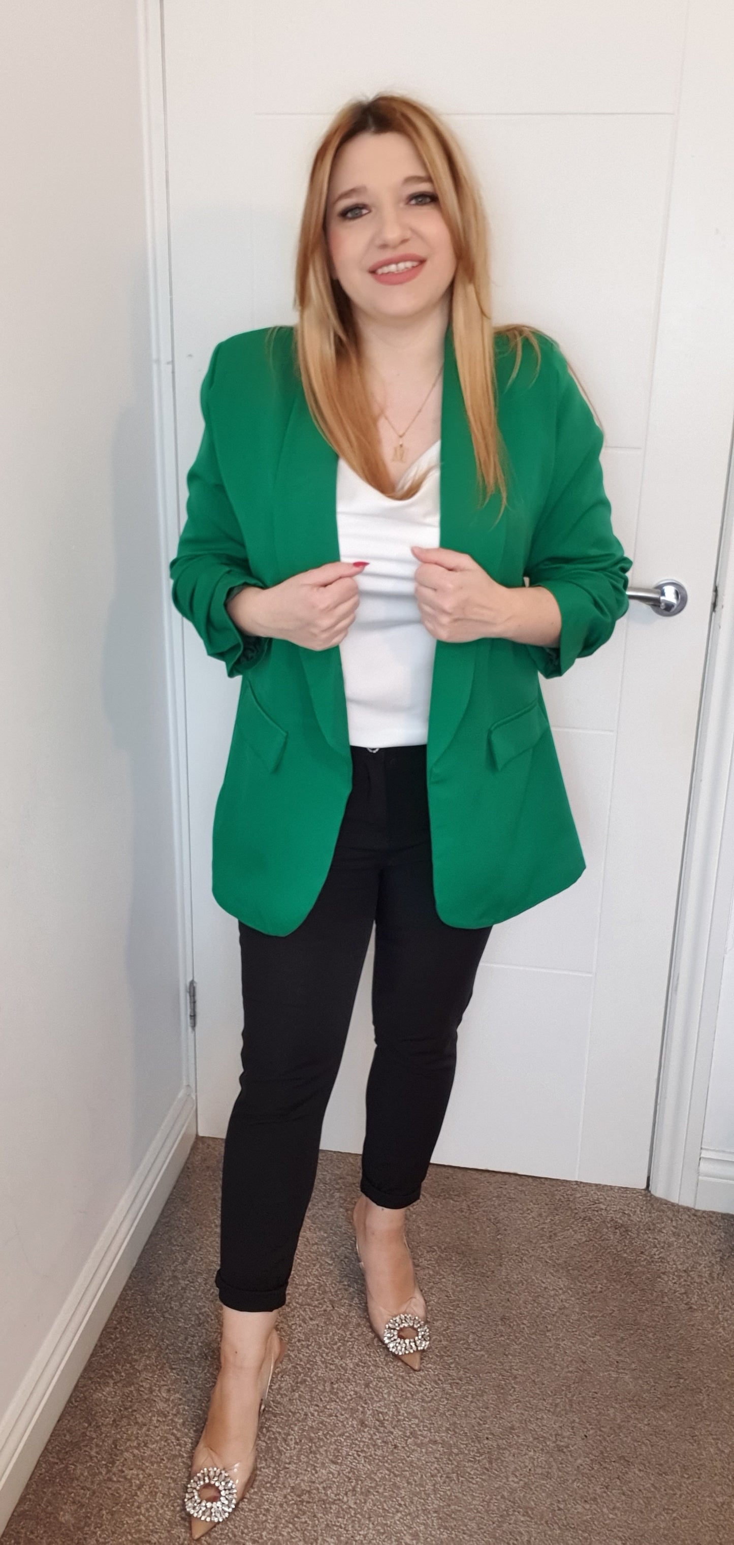 Ruched Sleeve Blazer One Size