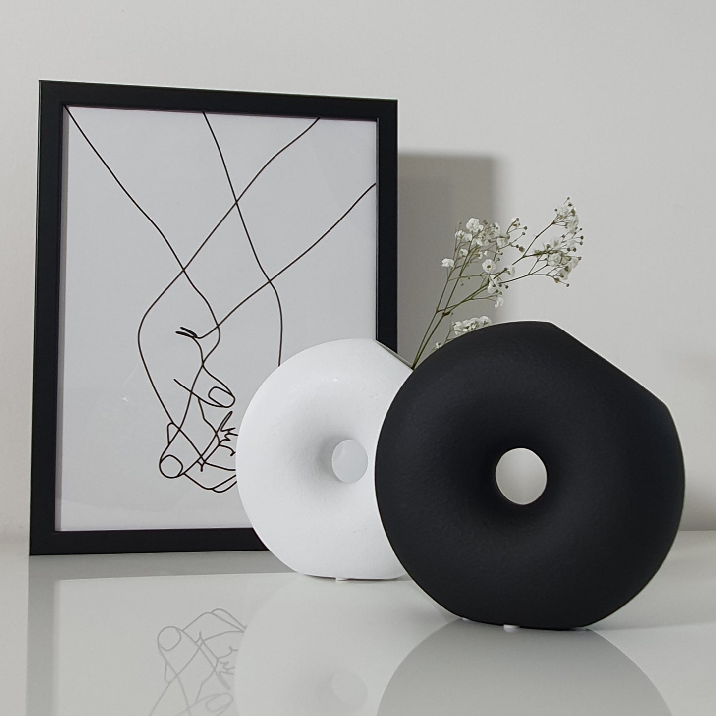Ceramic modern monochrome black vase