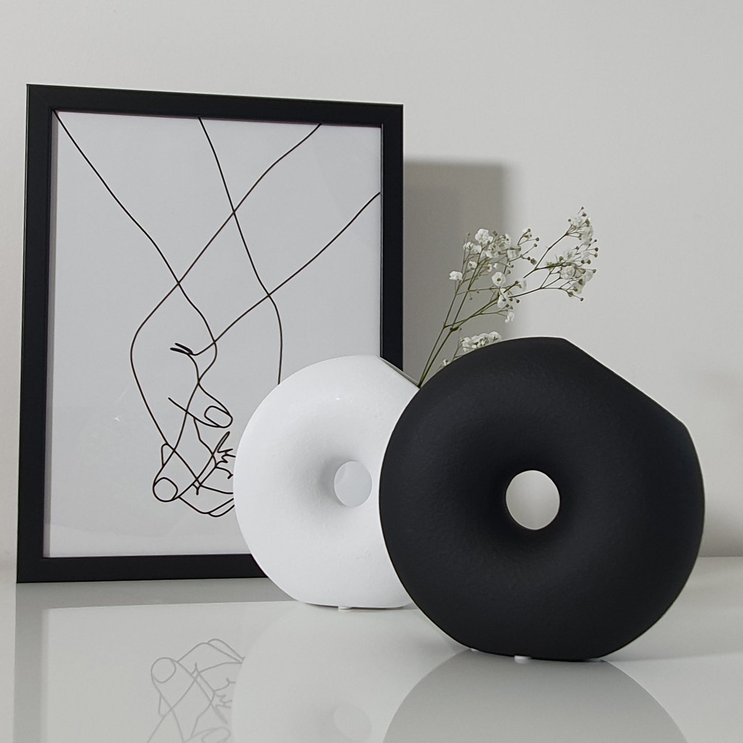 Ceramic modern monochrome black vase