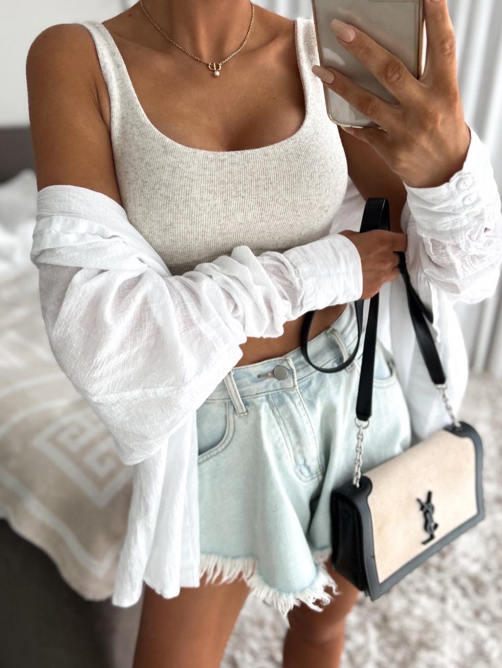 Light Blue Denim High Waist Wide Leg Shorts XS, S, M and L Sizes
