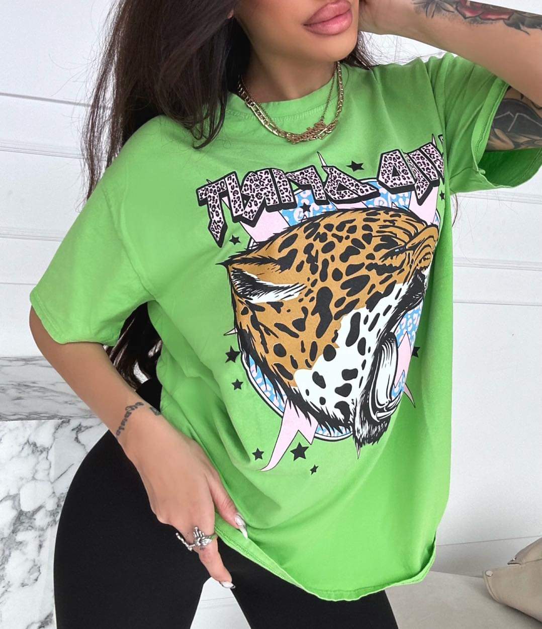 Animal Print Cotton T-Shirt
