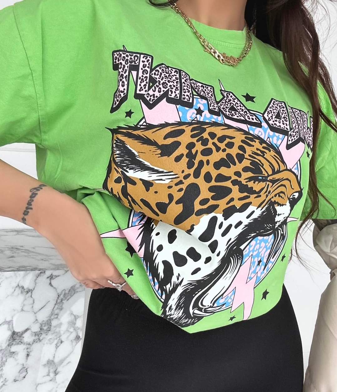 Animal Print Cotton T-Shirt