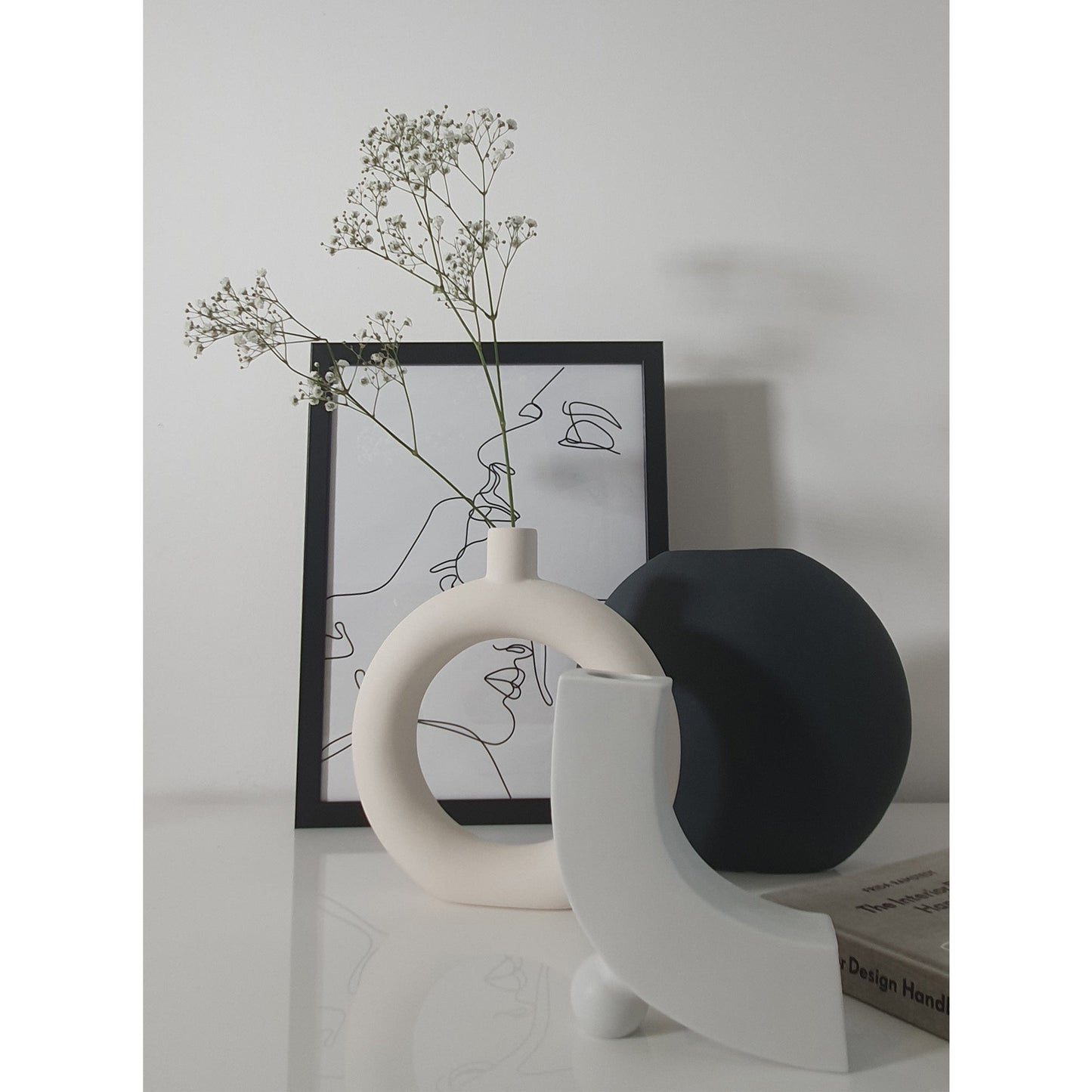 Ceramic J shape vase
