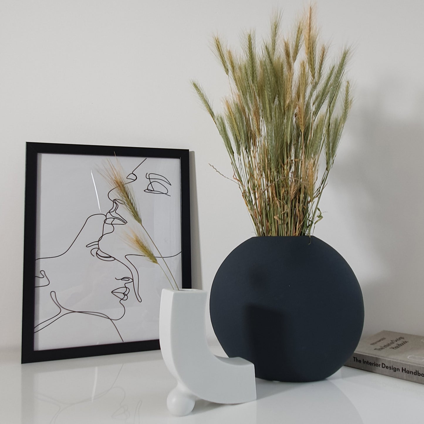 Ceramic J shape vase