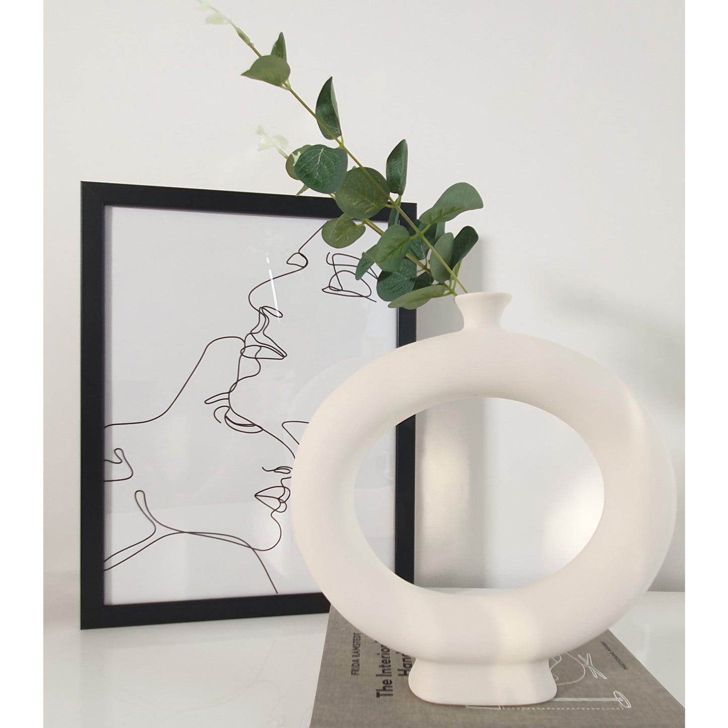 Large ceramic donut vase
