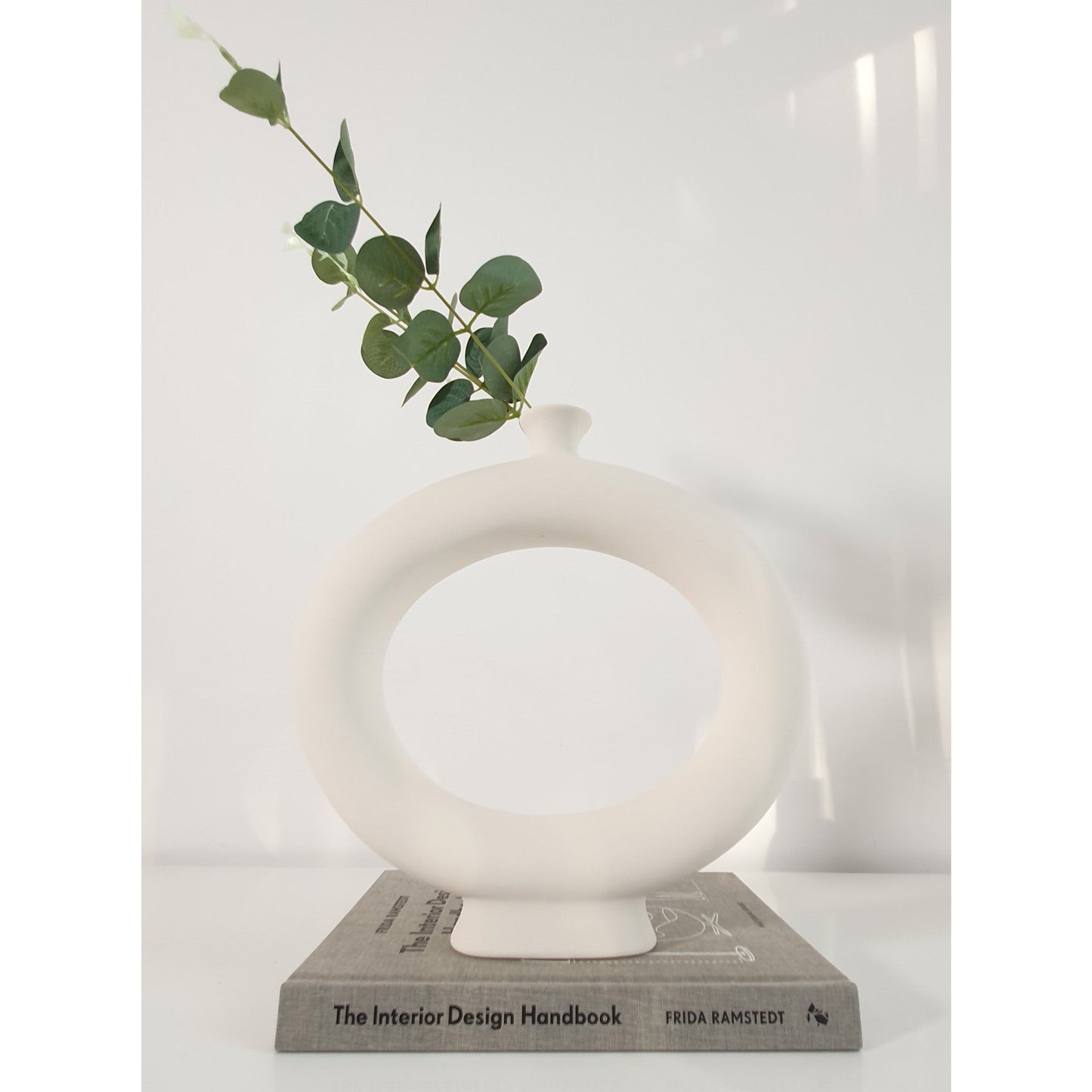 Large ceramic donut vase