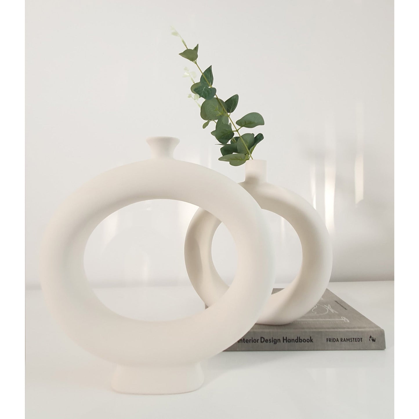Large ceramic donut vase