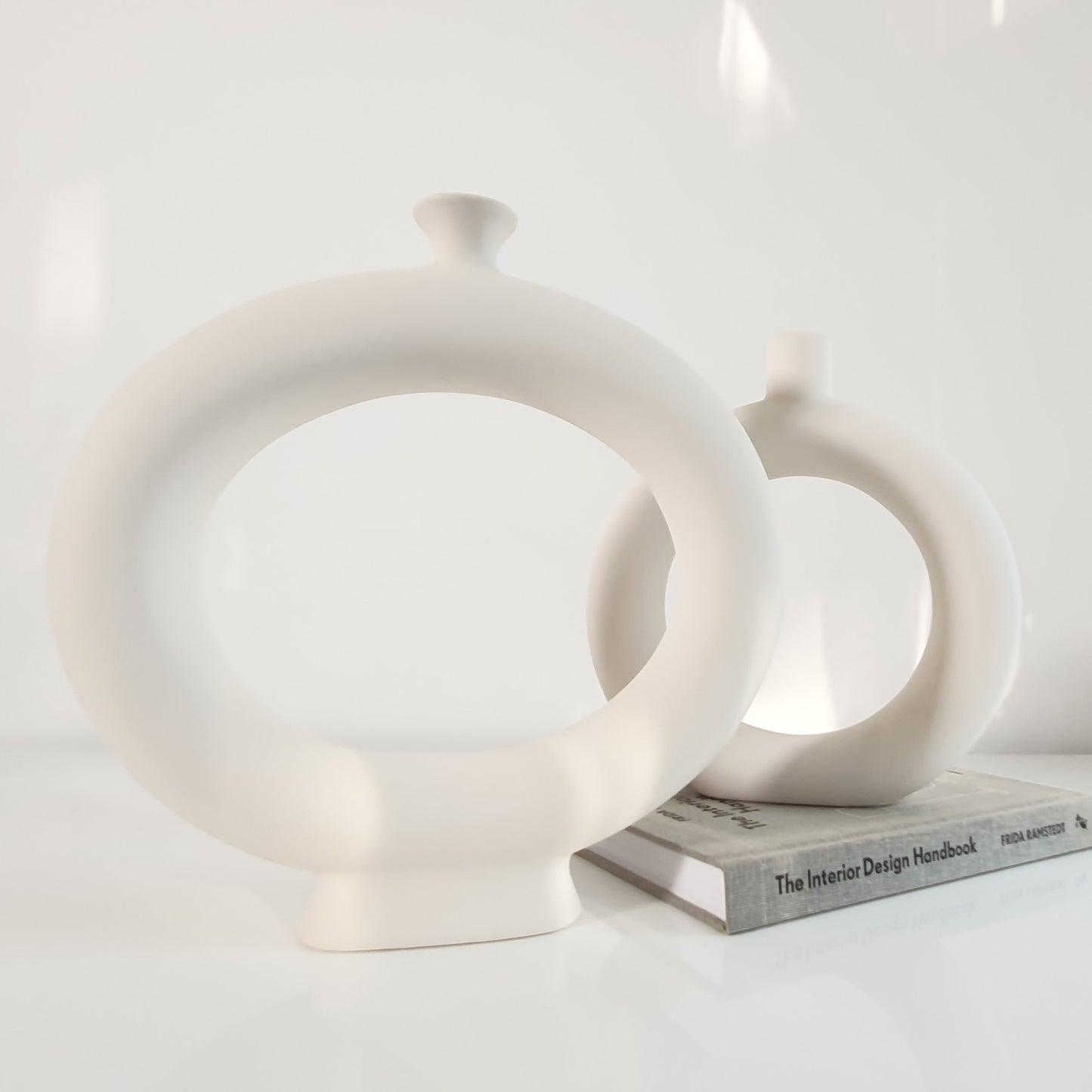 Large ceramic donut vase