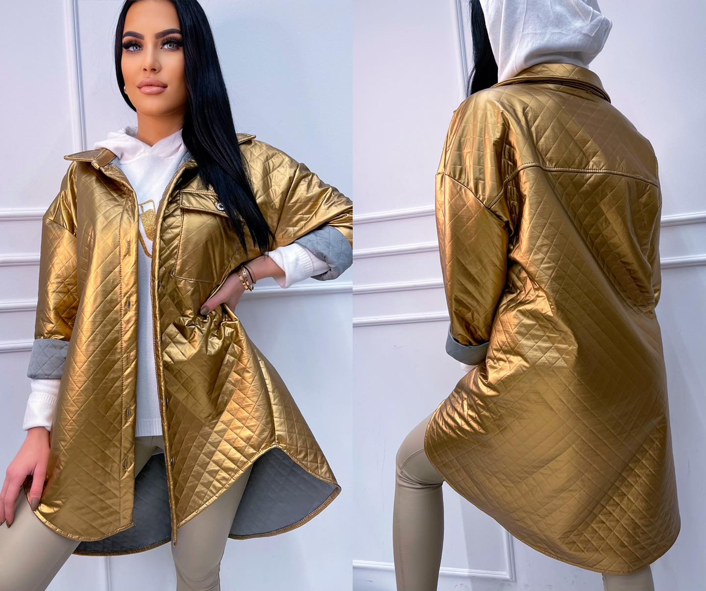 Silver Jacket, Overshirt with Longer Back