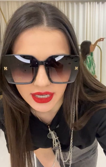 Black Oversized Square Sunglasses