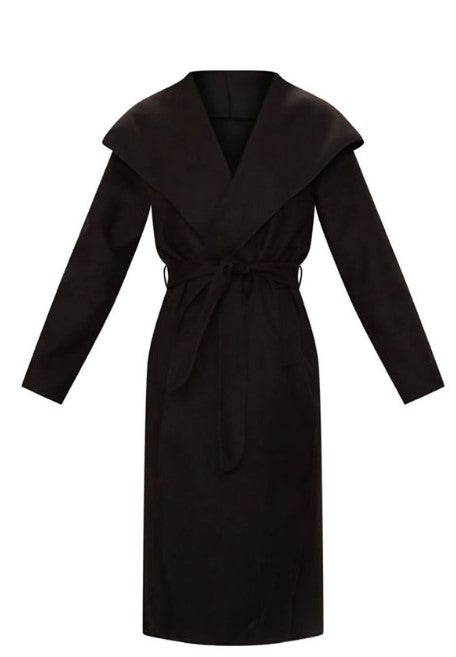 Midi Waterfall Belted Duster Coat