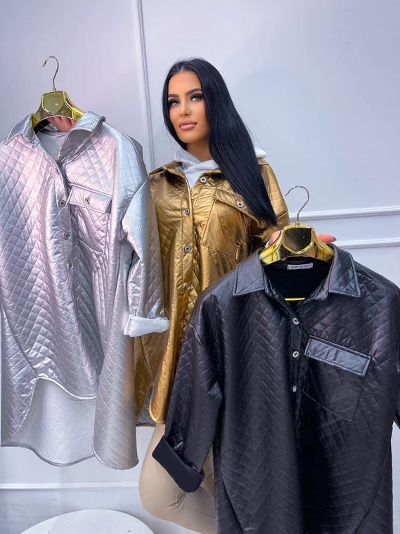 Silver Jacket, Overshirt with Longer Back