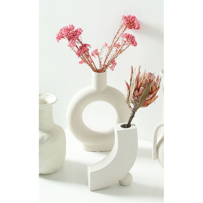 Ceramic J shape vase