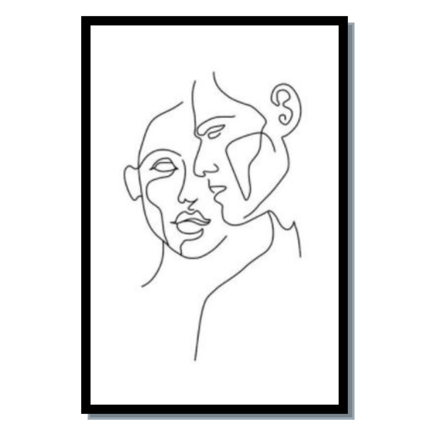 Canvas line poster, faces
