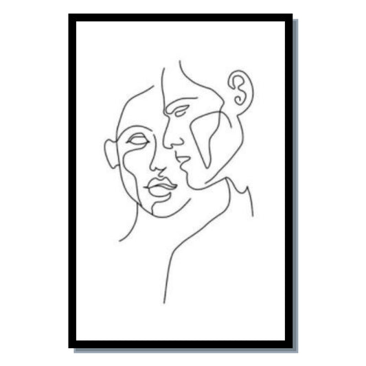 Canvas line poster, faces