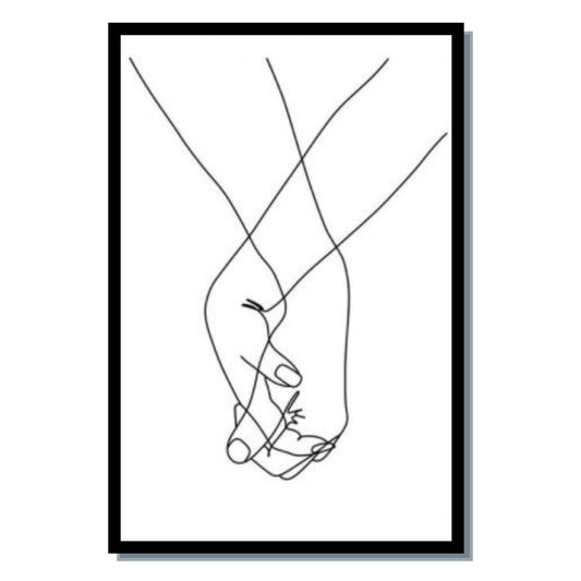 Canvas framed poster, crossed hands
