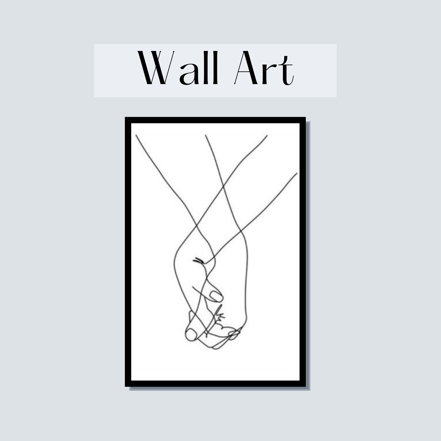 Canvas framed poster, crossed hands