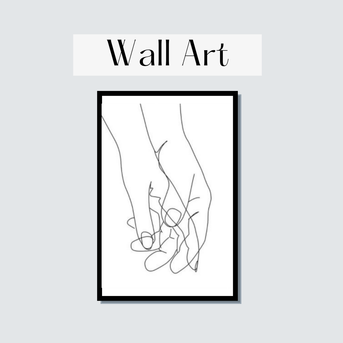 Canvas framed poster, touching hands