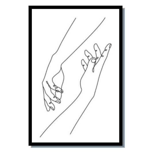 Canvas framed poster, hands