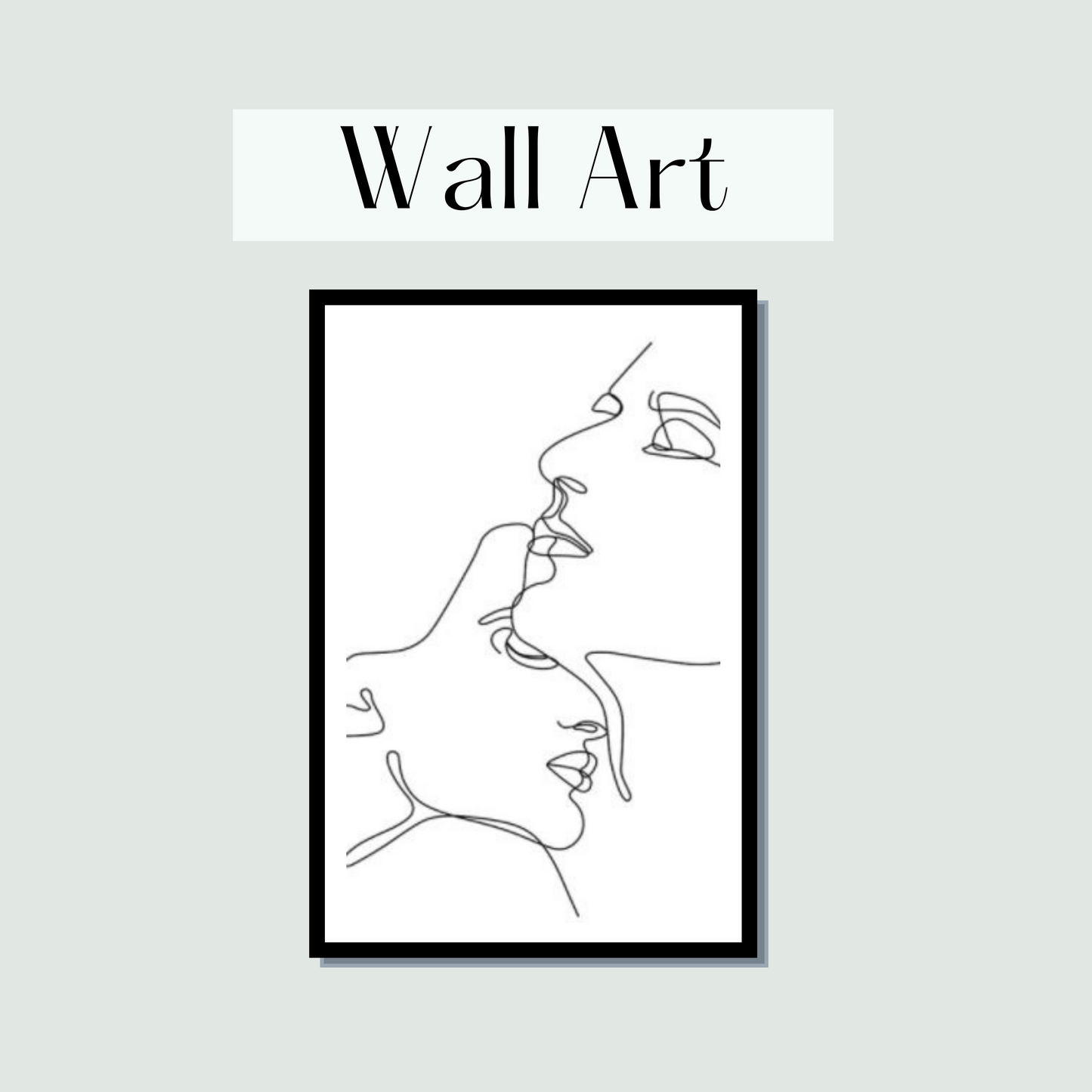 Canvas framed poster, faces