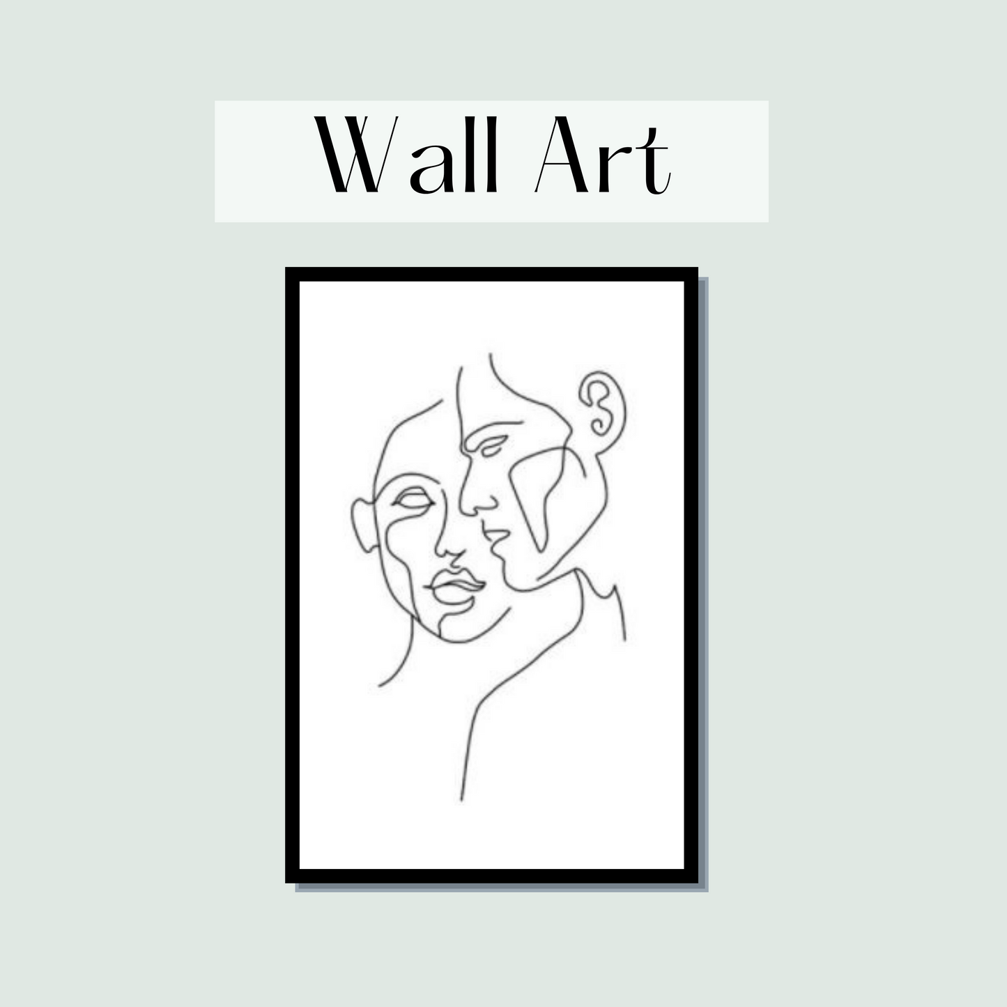 Canvas line poster, faces