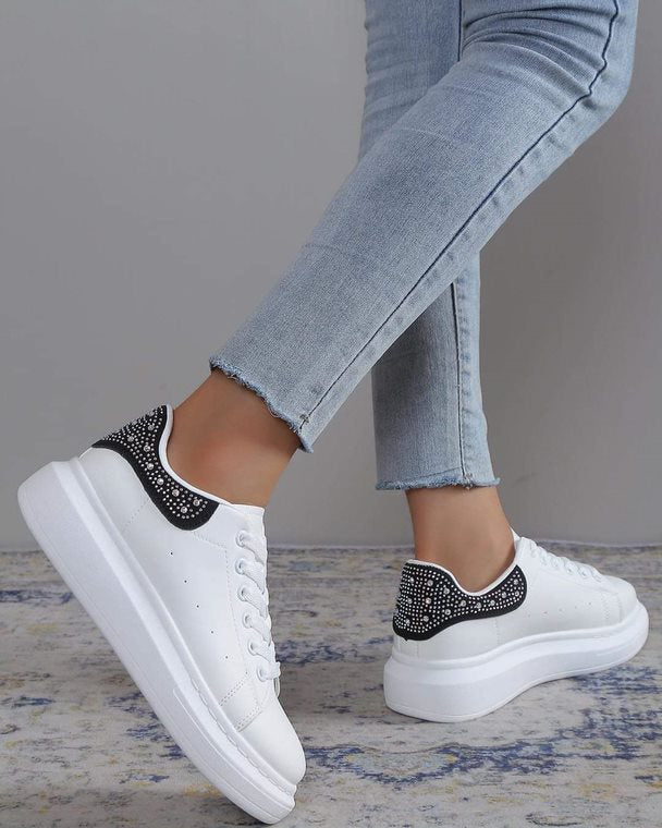 White Platform Trainers Lace Up