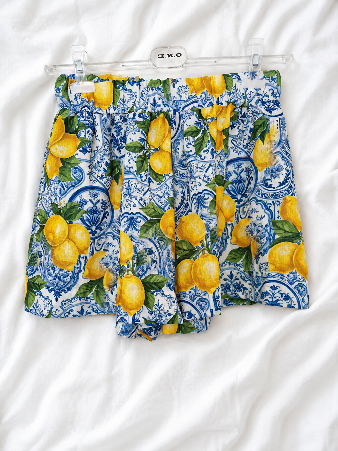 La Milla Blue Lemon Print Two Piece Coord Set Top And Shorts M/L