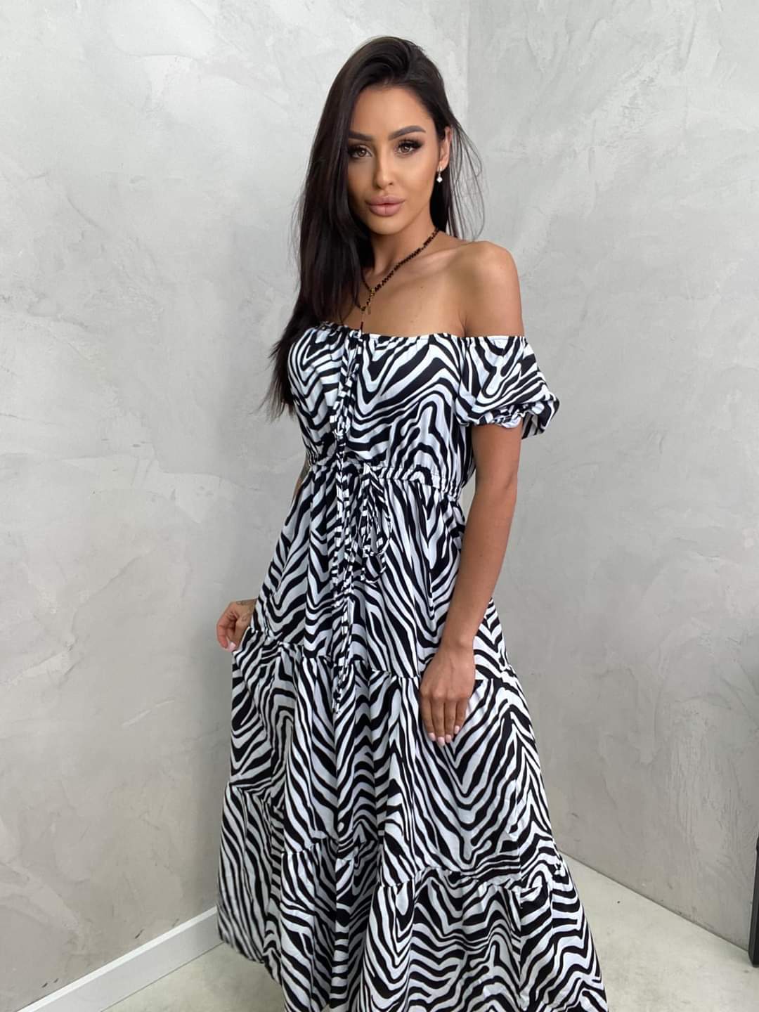 Off the shoulder store leopard print dress