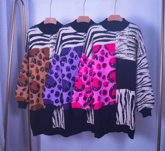 Caramel Animal Print Long Jumper